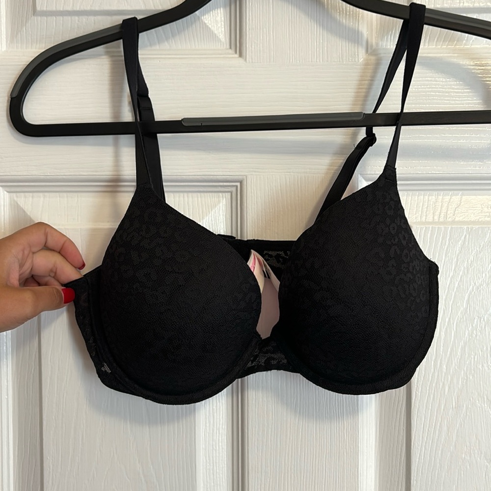 Leopard print lace everywhere push-up bra 36C